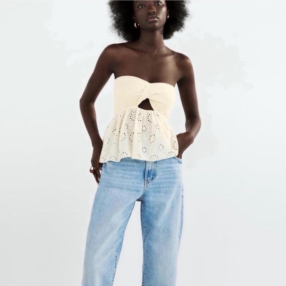 Zara Beige Knit Top